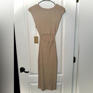 Aritzia - Wilfred Free Midi Tan Dress